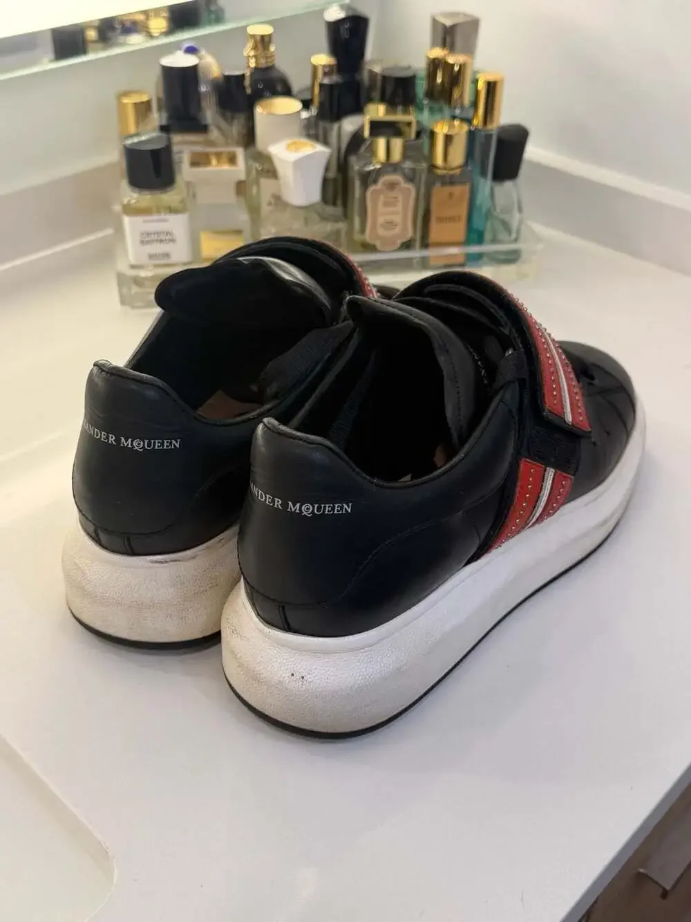 Alexander McQueen Larry Oversized Sneakers with Multicolor Leather Studded Strap
